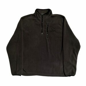 Ducks Unlimited Fleece Sweater Mens Size L Green Quarter Zip Pullover Gorpcore